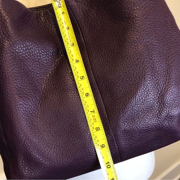 COACH Madison Phoebe Tumbled Purple Leather Purple Lining 3 Section Shoulder Bag - Picture 7 of 16